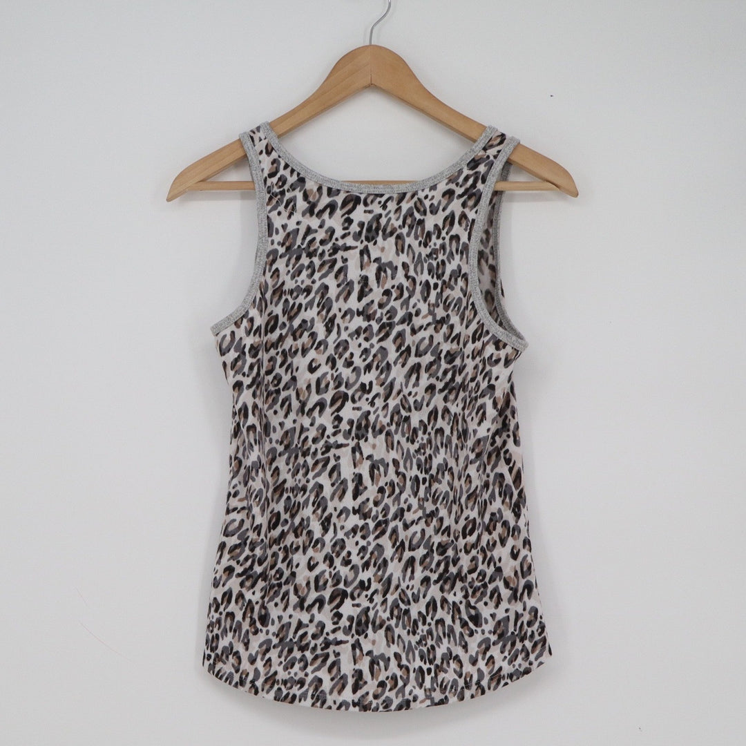 Live Love Lounge Karen Neuburger Leopard Print Tank Top Small Gray Brown