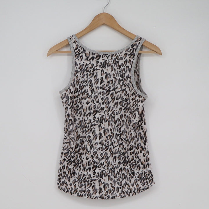 Live Love Lounge Karen Neuburger Leopard Print Tank Top Small Gray Brown