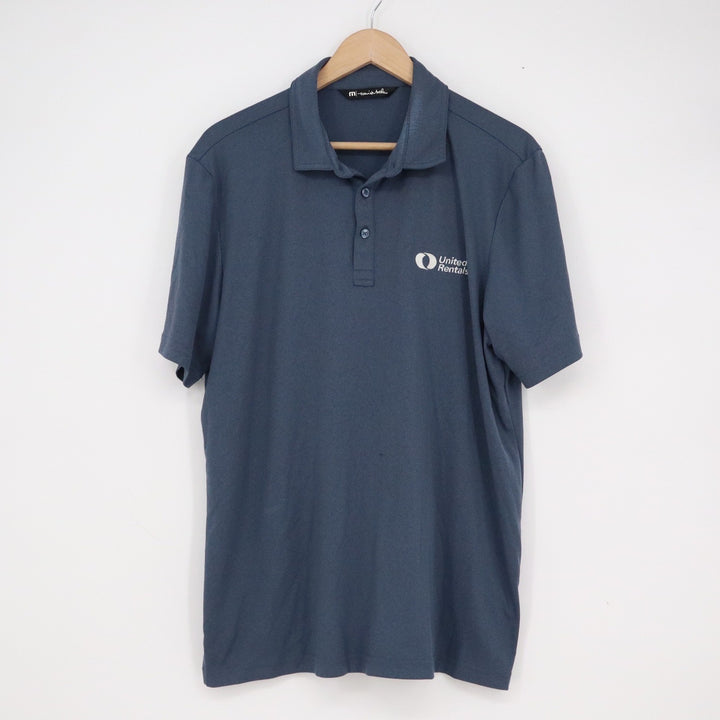TravisMathew Mens Large Slate Blue United Rentals Performance Polo Shirt