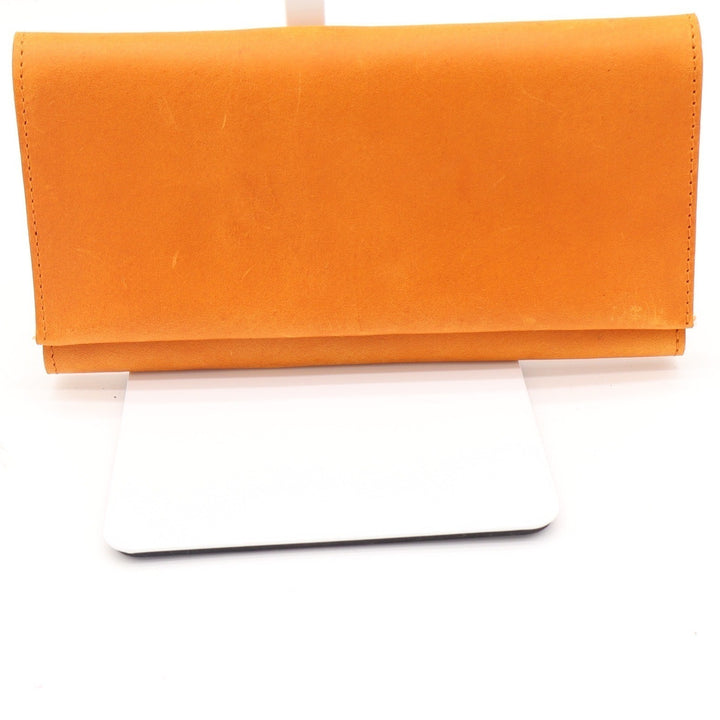 ABLE Debre Wallet Cognac Genuine Leather Tri-fold Clutch Handmade