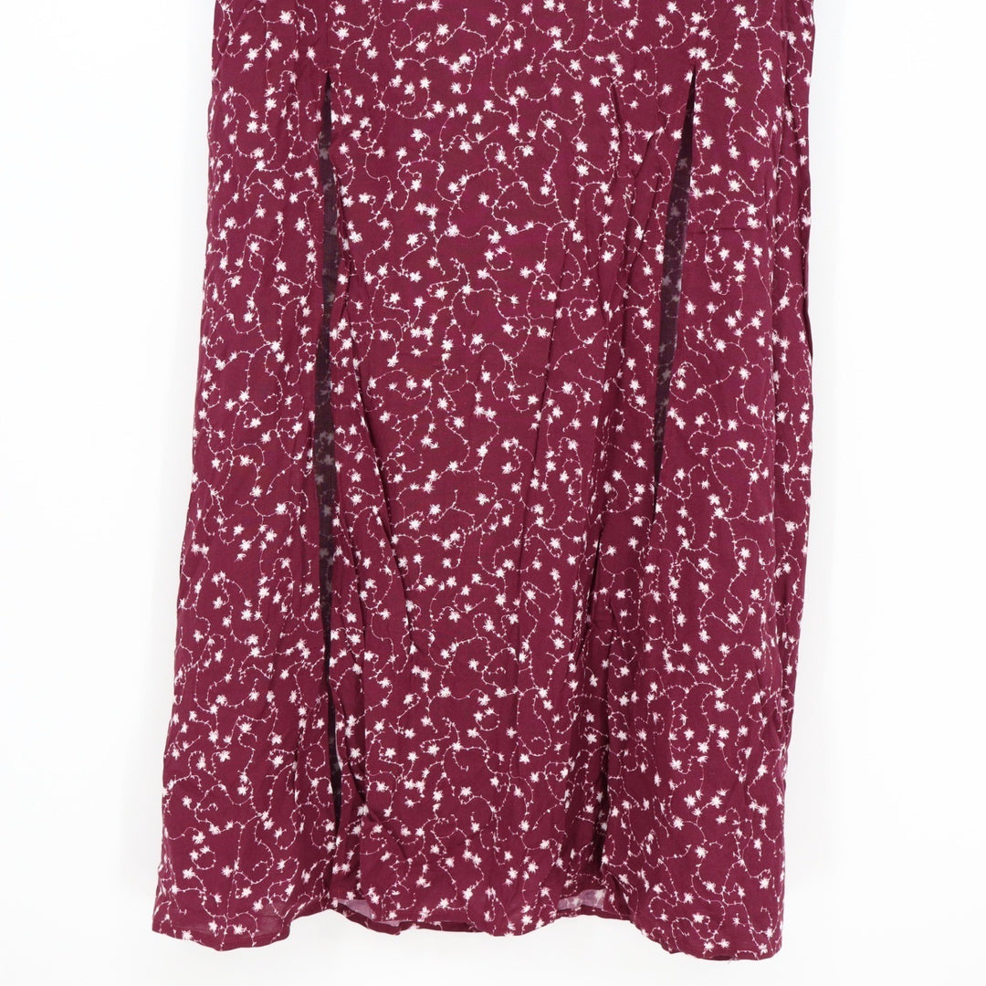 The Fifth Label Burgundy Floral Slit Maxi Skirt Size S High Waist Viscose