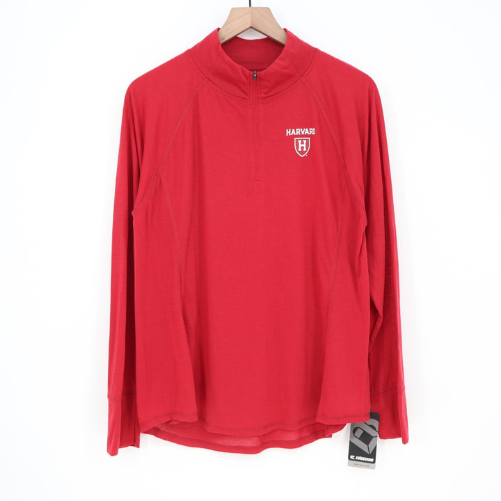 Colosseum Harvard University Crimson Quarter Zip Pullover Mens XL Red NWT