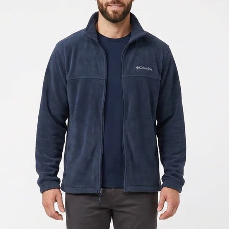 Columbia Mens XXL Navy Blue Full Zip Fleece Jacket Mock Neck