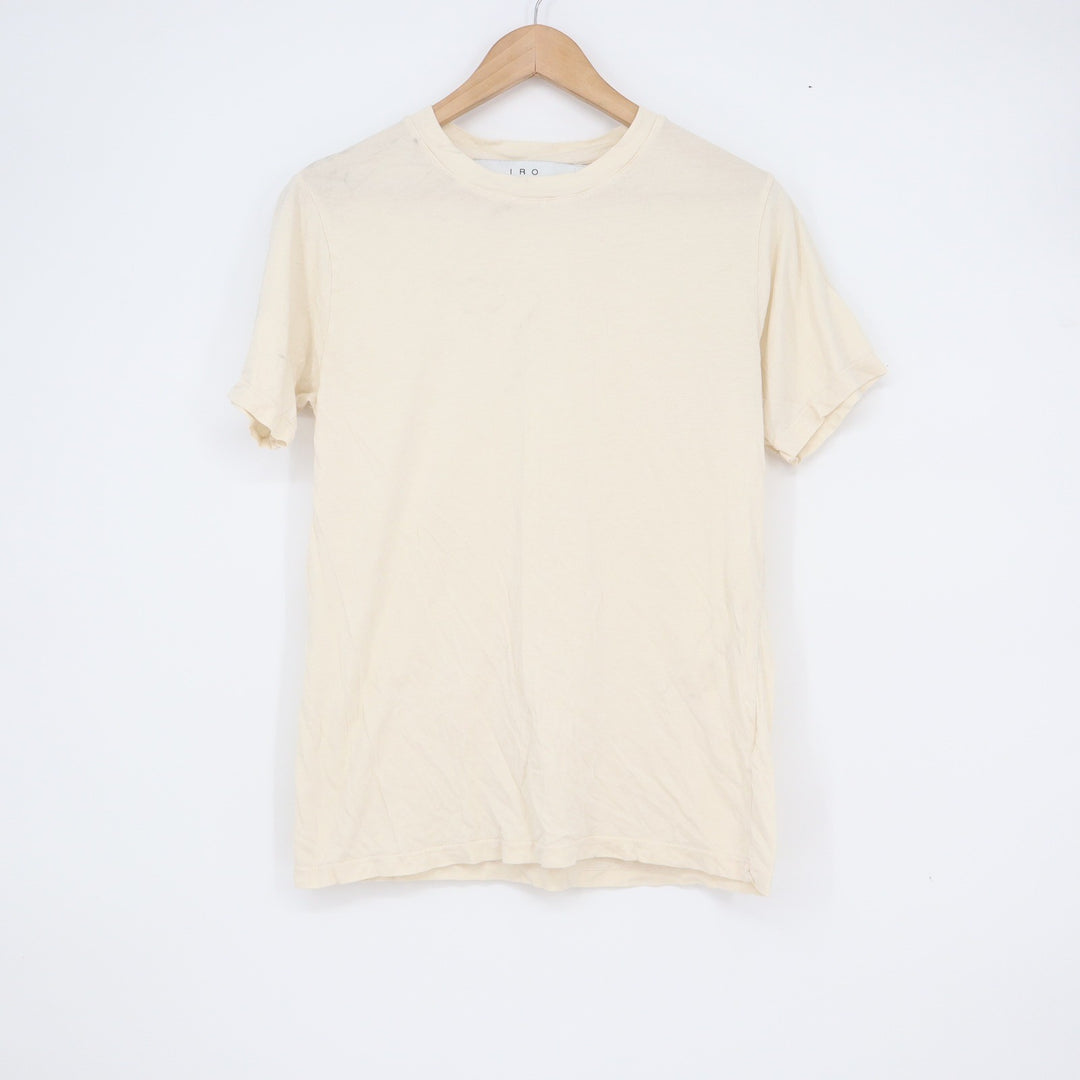 IRO Paris Mens Cream Off-White Cotton Crewneck Short Sleeve T-Shirt Size XS