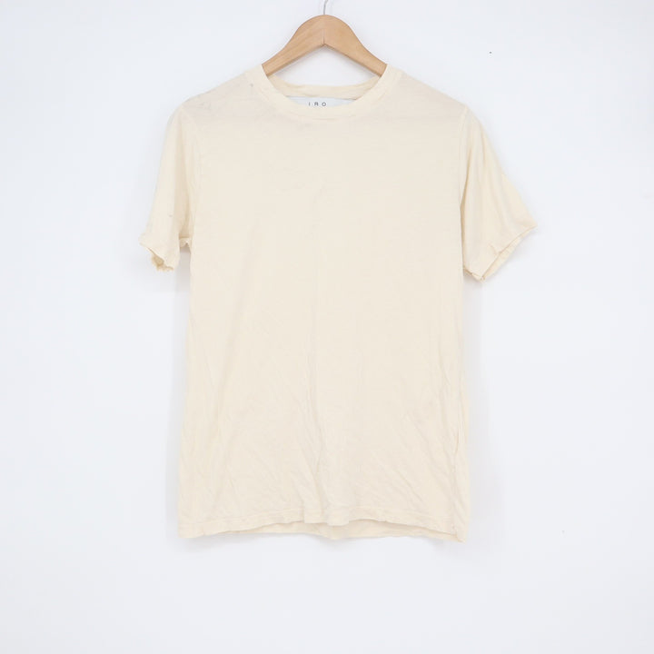 IRO Paris Mens Cream Off-White Cotton Crewneck Short Sleeve T-Shirt Size XS