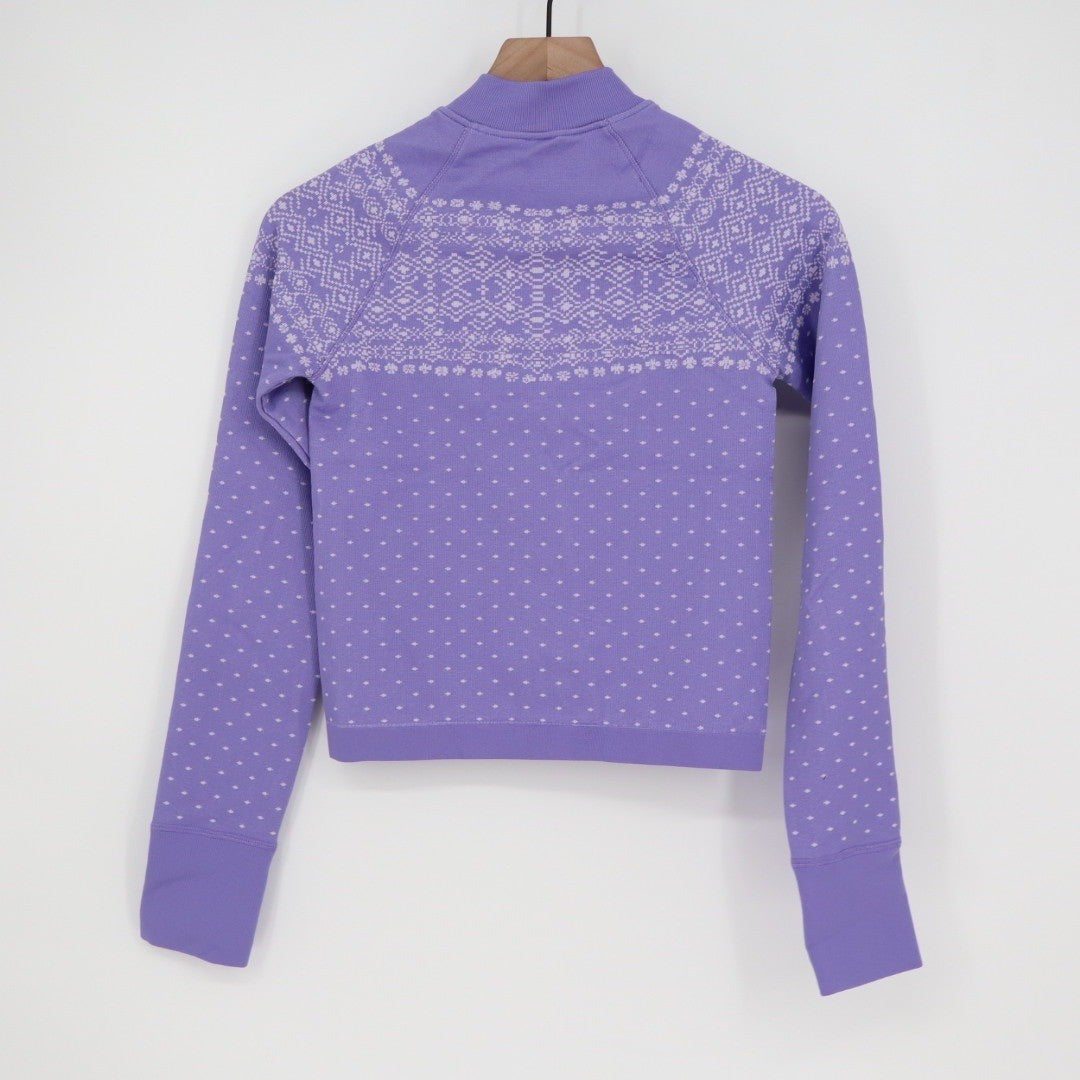 DSG Momentum Seamless Frozen Purple Fair Isle Quarter Zip Pullover Women S