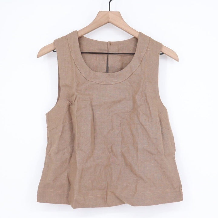American Giant Tank Top Womens Small Brown Linen Round Neck Street Wear Outdoor