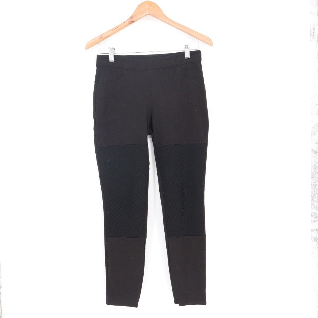 Max Studio Sweat Pants Womens Small Black Mid Rise Elastic Waist Skinny Leg