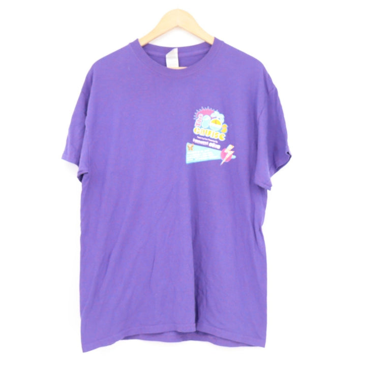 Gildan The 80s Cruise 2017 Purple Graphic T-Shirt Mens Large Retro Video Game