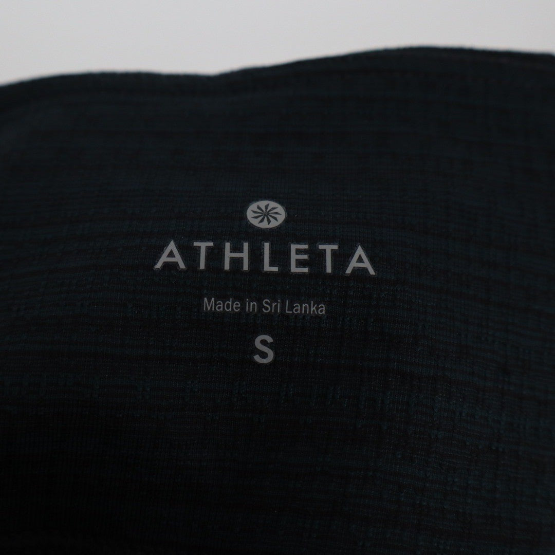 Athleta High Rise Jacquard Chaturaanga Tight Leggings Capri Blue Slate S