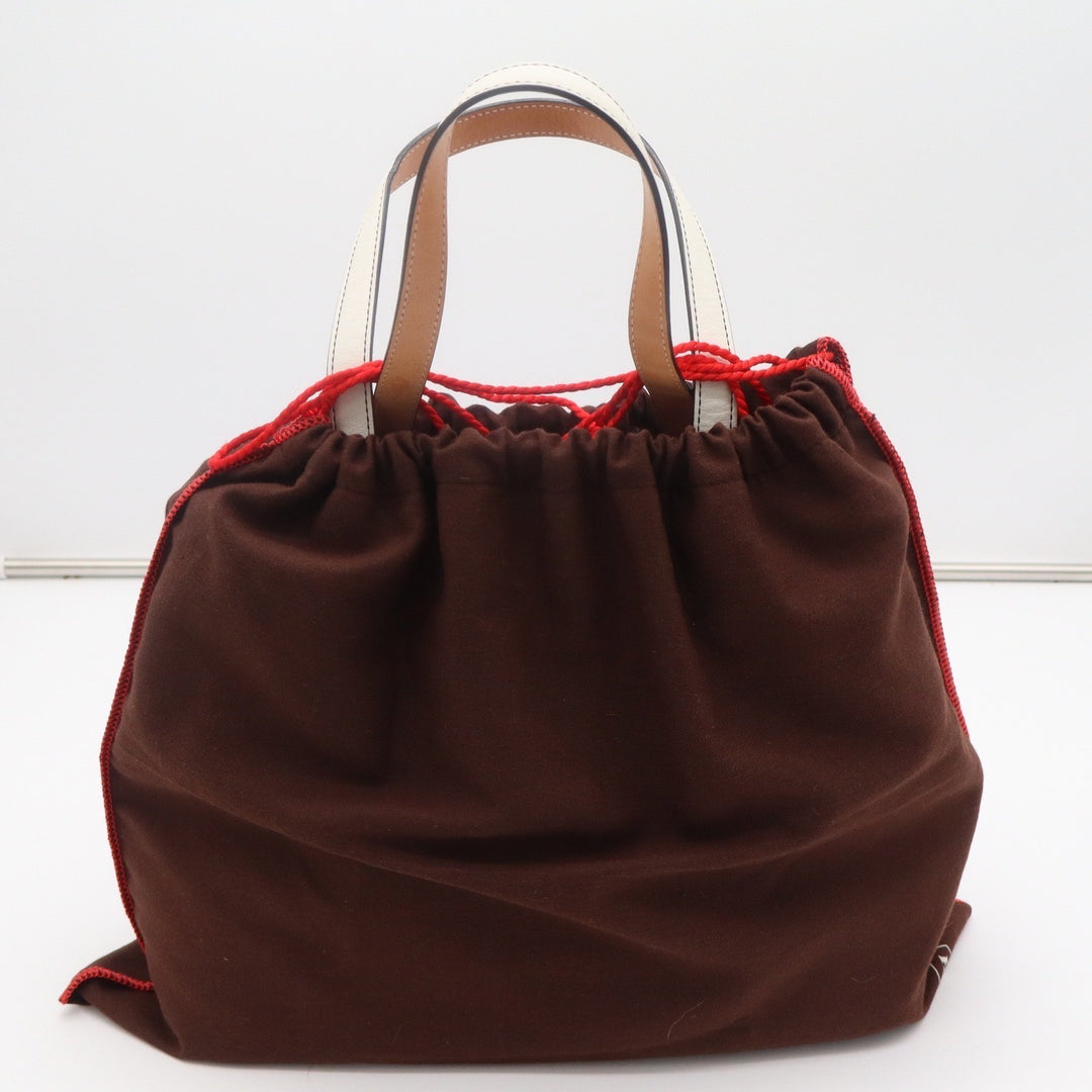 Coach Hamptons Black White Leather Colorblock Tote Shoulder Bag Buckle Detail