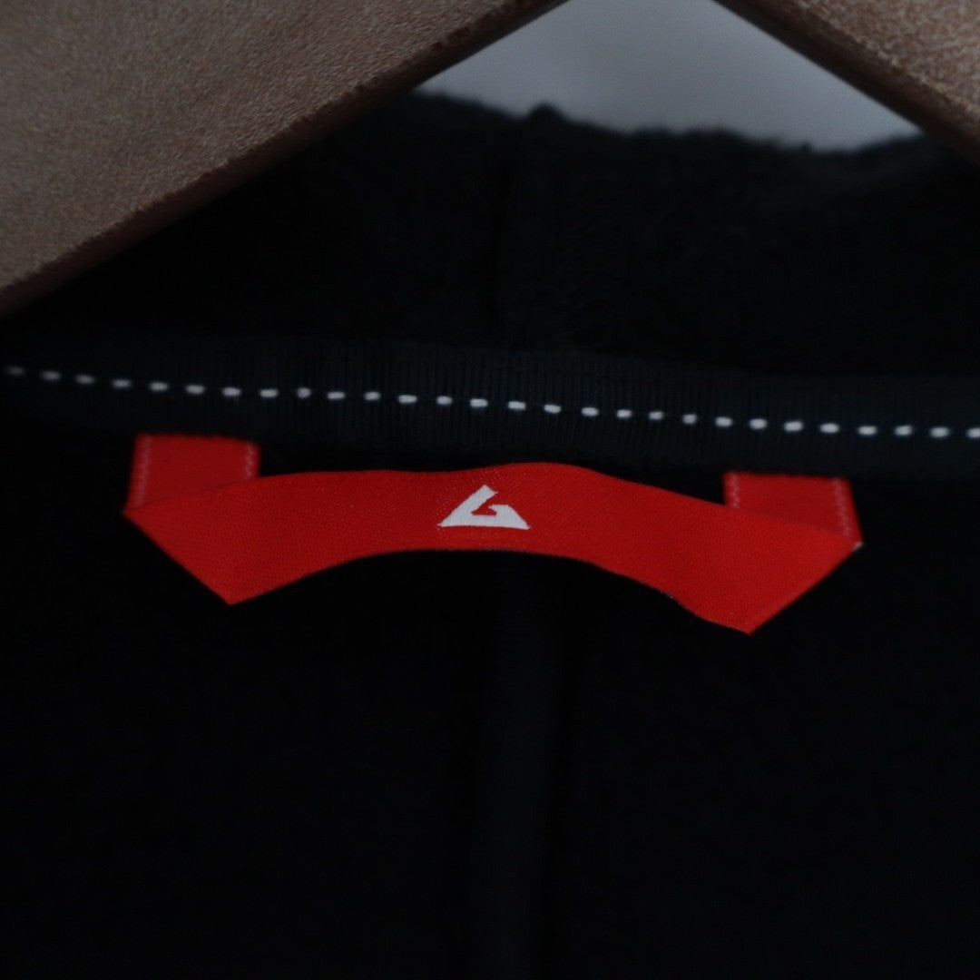 American Giant Long Coat Women XS/S Black Cotton Fleece Pocket Hooded Waist Belt