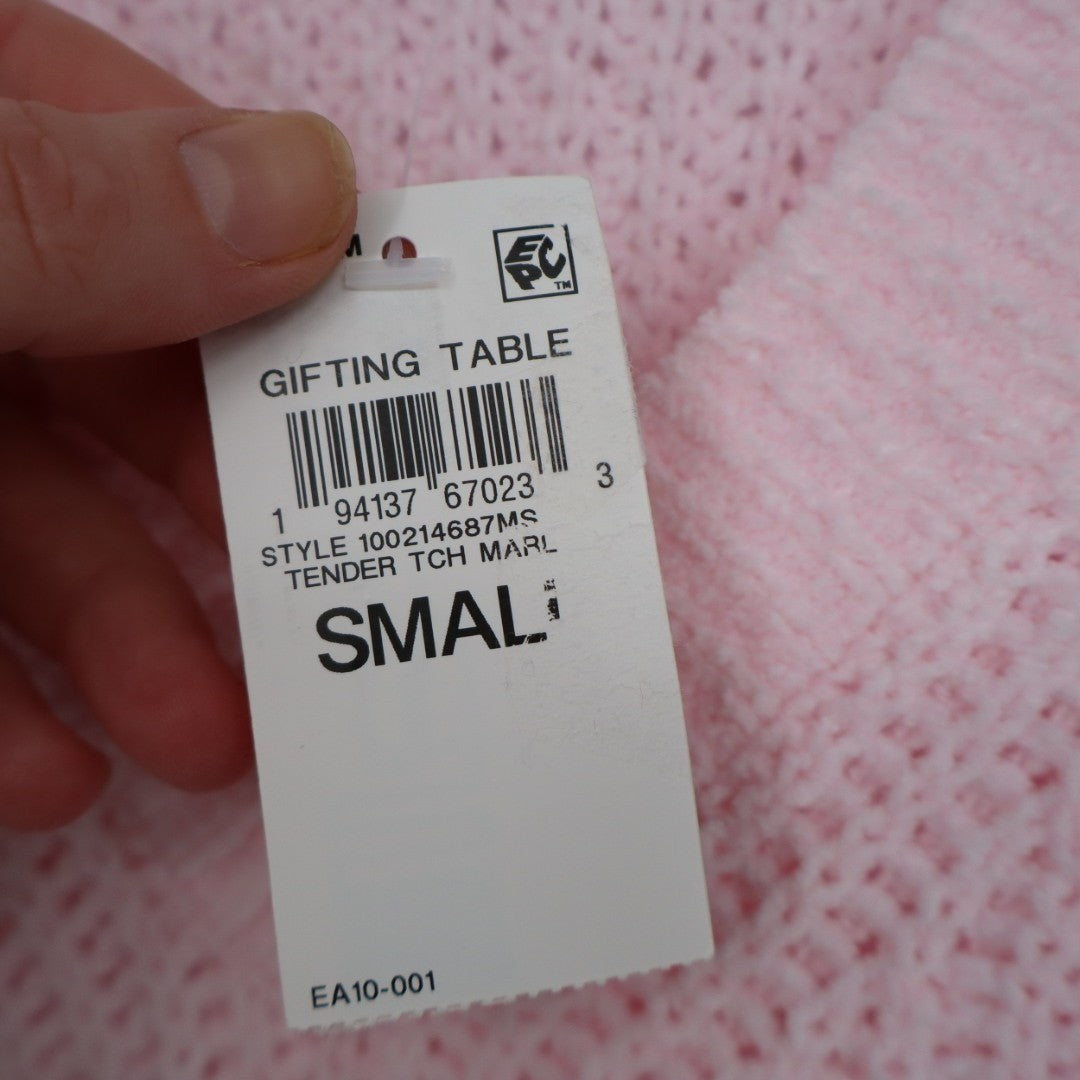State of Day Intimates Crop Pajama Top Womens S Baby Pink Waffle Knit Sleepwear