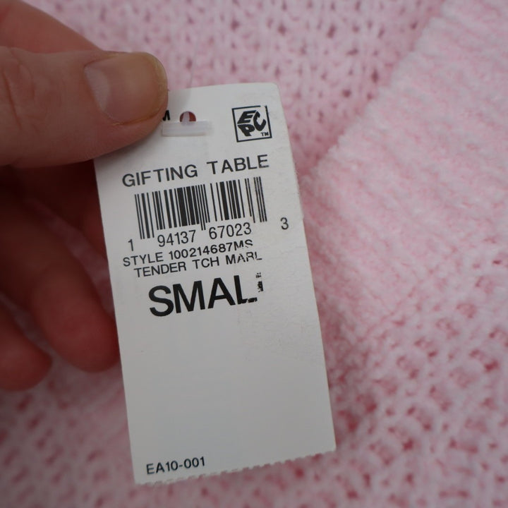 State of Day Intimates Crop Pajama Top Womens S Baby Pink Waffle Knit Sleepwear