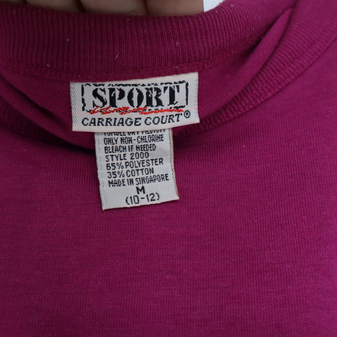 Sport Carriage Court Magenta Purple Pocket T-Shirt Mens Medium Style 2000