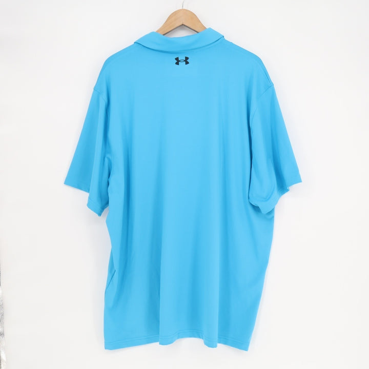 Under Armour The Performance Polo Shirt Mens 3XL Aqua Blue Stretch Short Sleeve