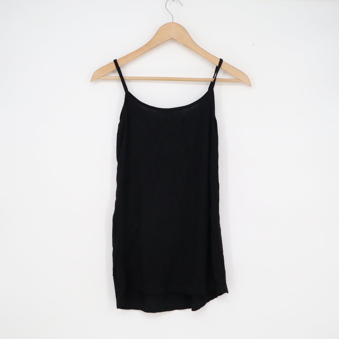 Haican Womens Black Spaghetti Strap Camisole Tank Top Scoop Neck Casual Basic