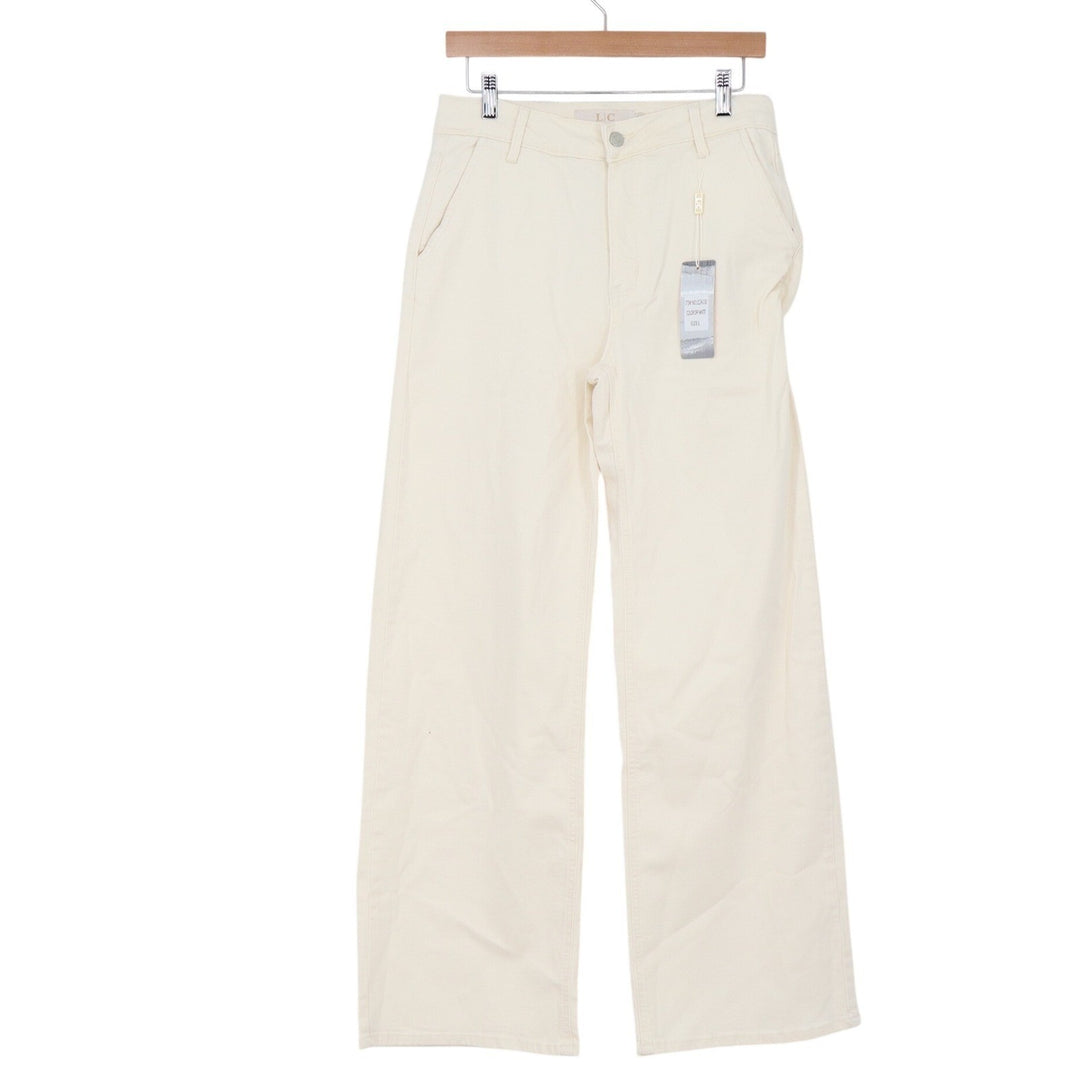 Lizette Collection Pant Set Women's L Off White Wide Leg Vest NEW