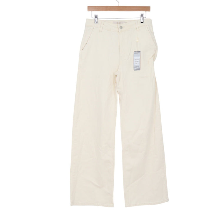 Lizette Collection Pant Set Women's L Off White Wide Leg Vest NEW