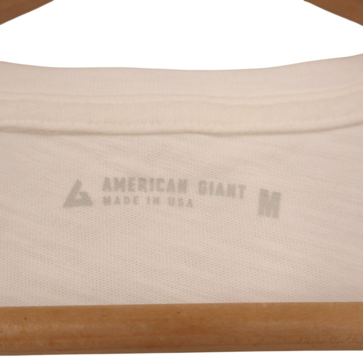 American Giant Premium Slub T-Shirt Womens M White Cotton V-Neck Short Sleeve