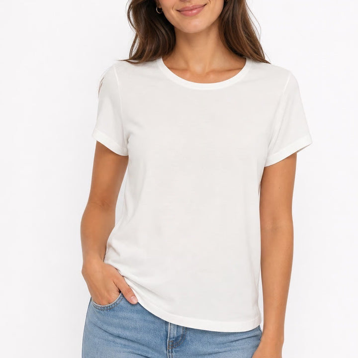 Banana Republic Timeless Tee White Cotton Modal Stretch Crew Neck T-Shirt Large