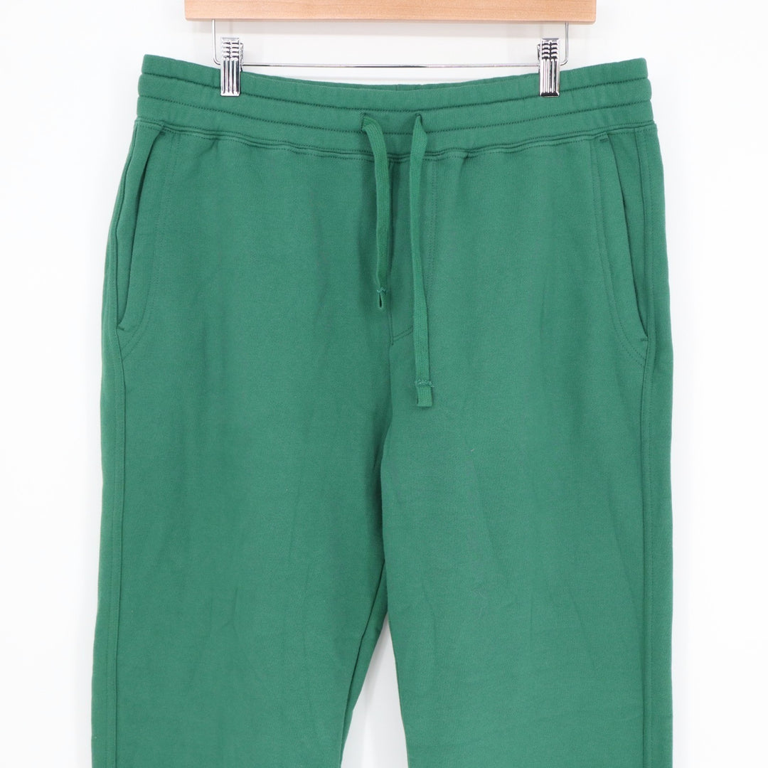 American Giant Classic Sweatpants Men Large Green Cotton Fleece Drawstring Waist