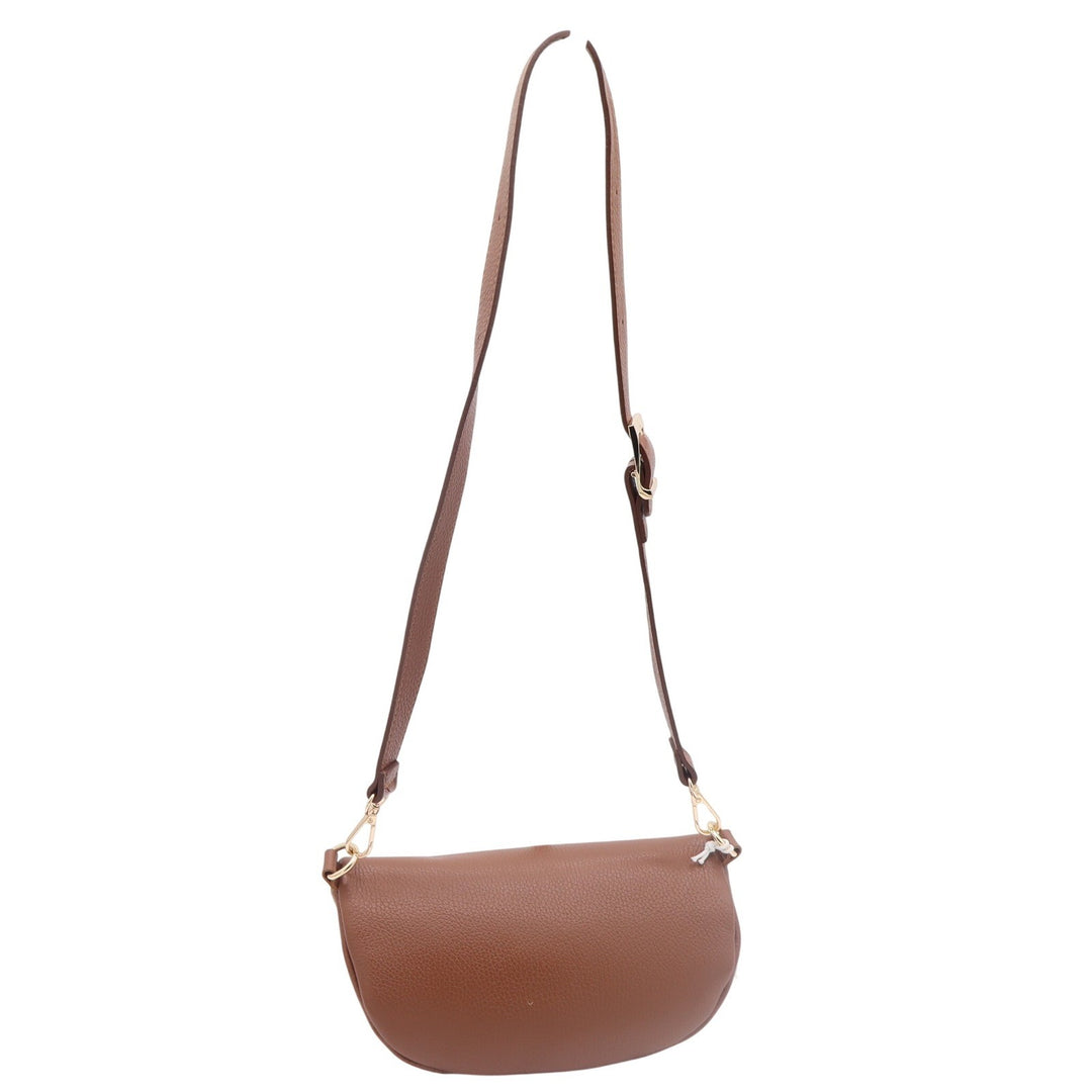 Viola Castellani Crossbody Bag Womens OS Italian Leather Cognac Belt Bag NEW