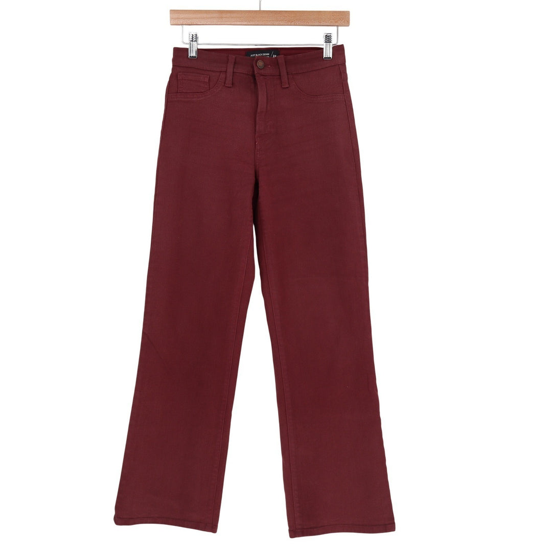 Just Black Denim Burgundy High Rise Straight Leg Jeans Made in USA BP469J-C 24