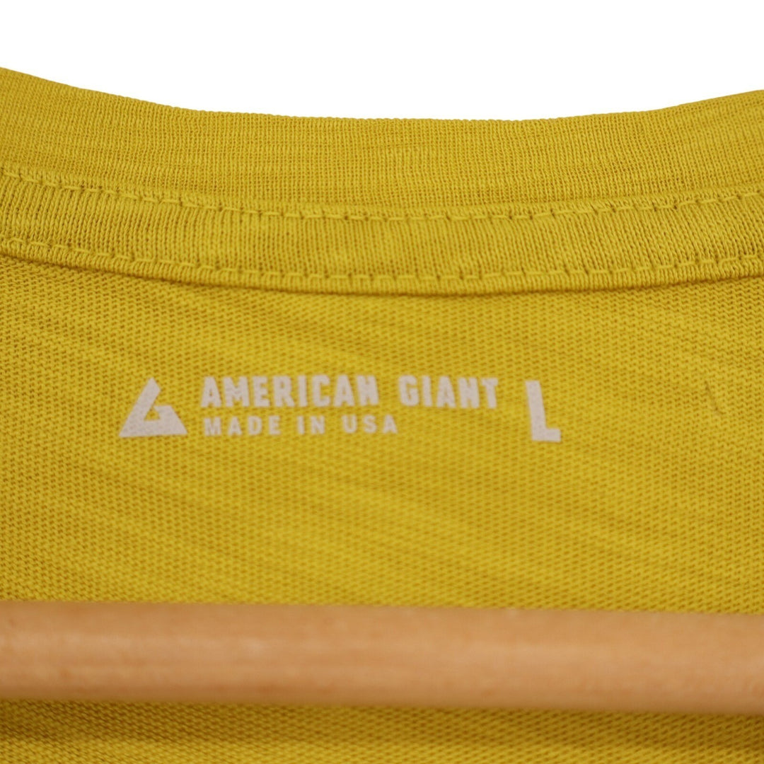 American Giant Classic T-Shirt Women's Large Yellow Cotton Short Sleeve Pullover