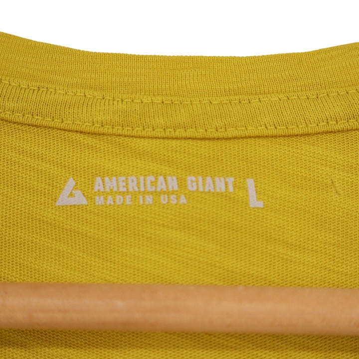 American Giant Classic T-Shirt Women's Large Yellow Cotton Short Sleeve Pullover