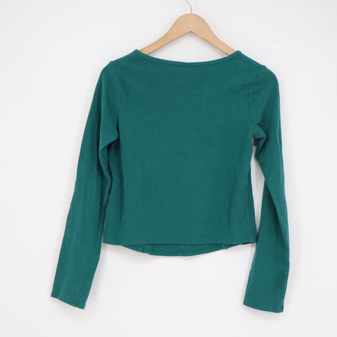 Art Class Girls XXL 16/18 Teal Green Long Sleeve Paneled Seam Top Scoop Neck