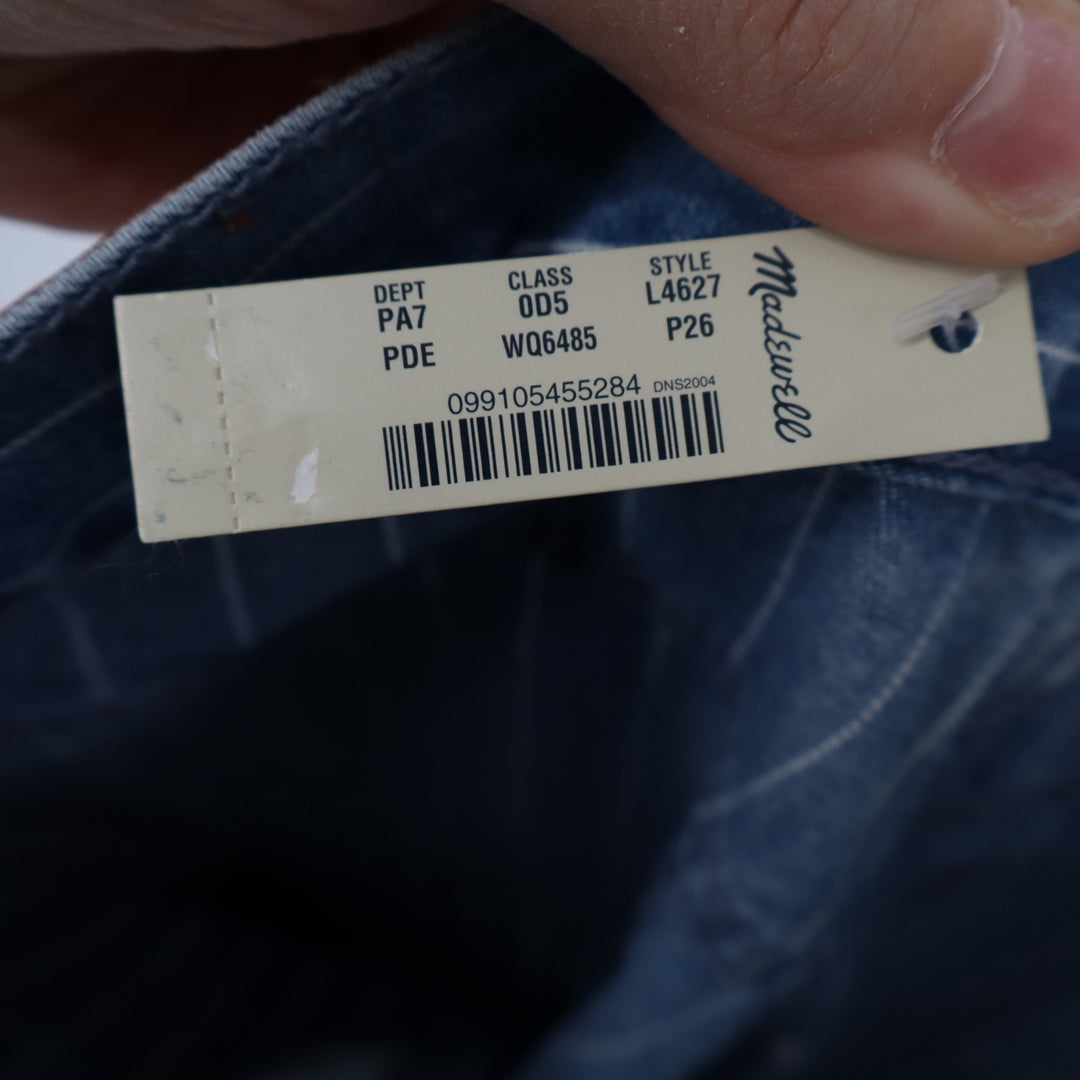 Madewell The Perfect Vintage Crop Jeans Womens 26W Blue White Pinstripe Denim