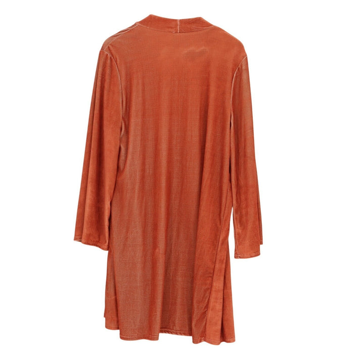 Cardigan Sweater Womens S Orange Open Front Patch Pockets Long Sleeve Pullover