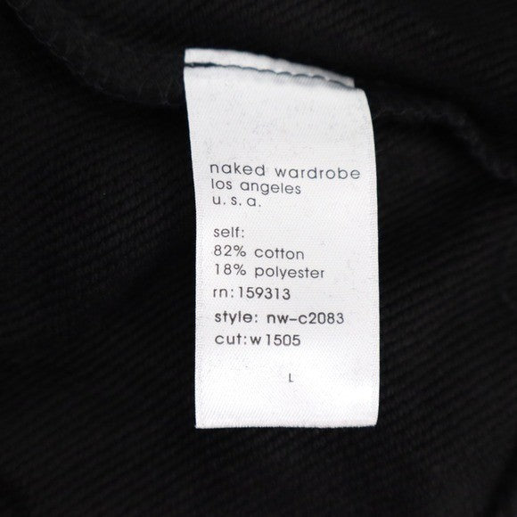 Naked Wardrobe Mens Black Sweatshirt and Jogger Sweatpants Set Size L