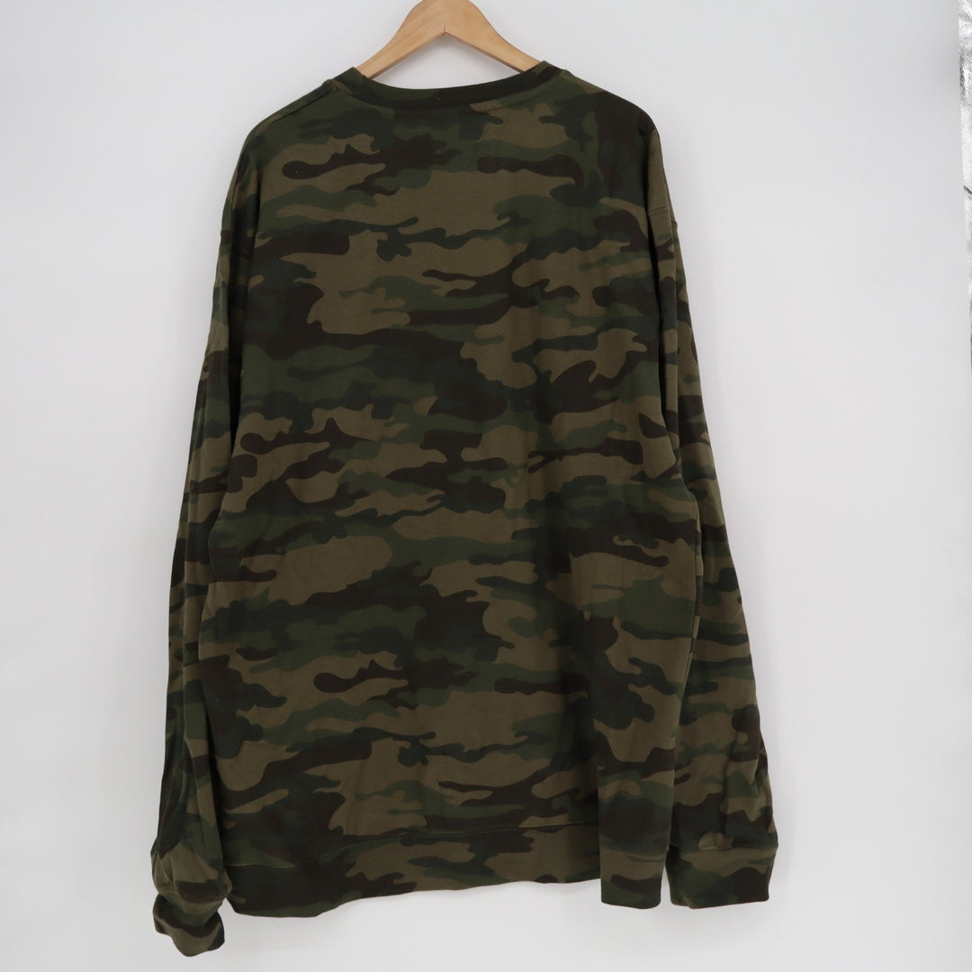 Independent Trading Co Sweatshirt Mens 2XL Multi Camo Yee-Haw Beer Crew Neck