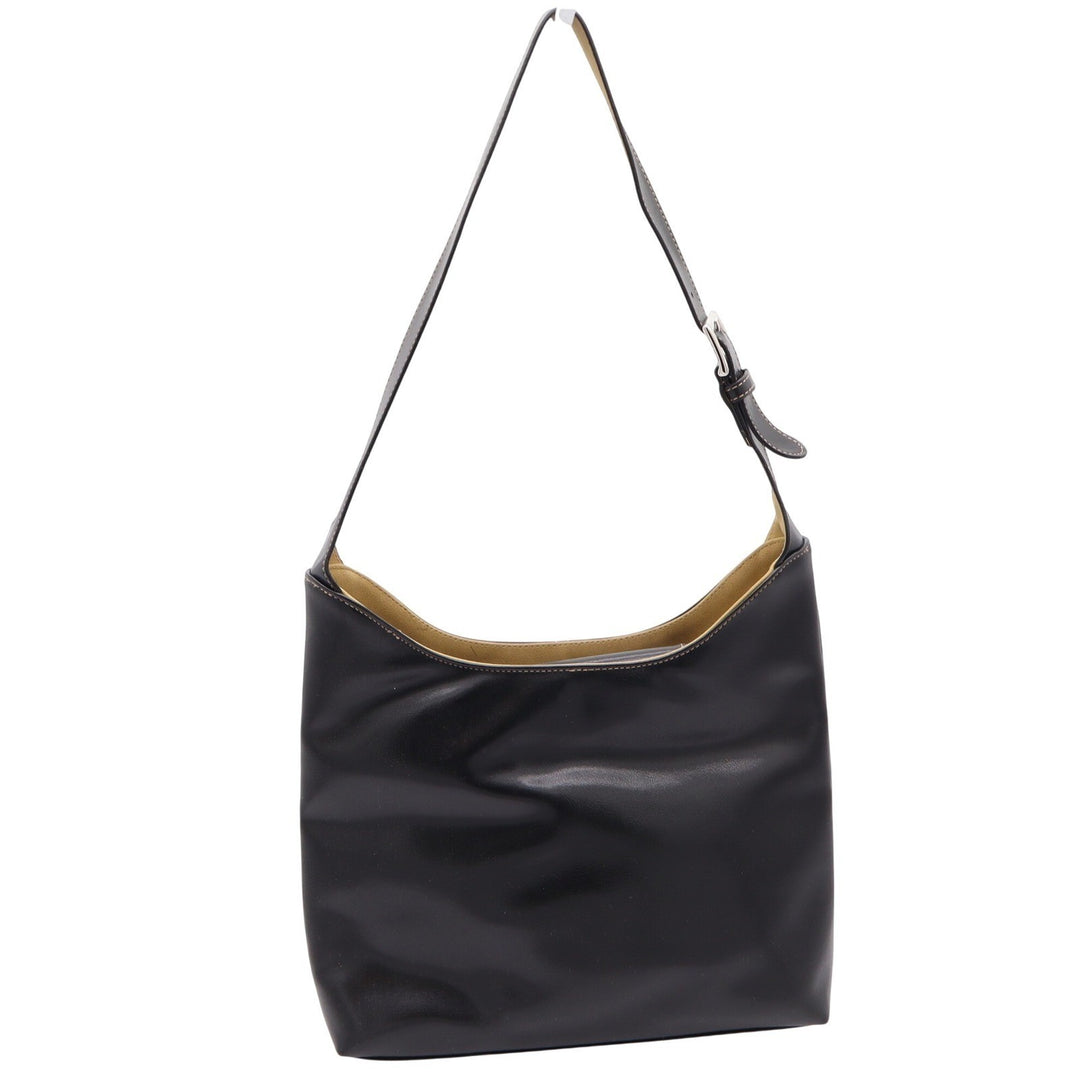 Mondani Shoulder Bag Women's Large Hobo Black Faux Leather Contrast Stitch