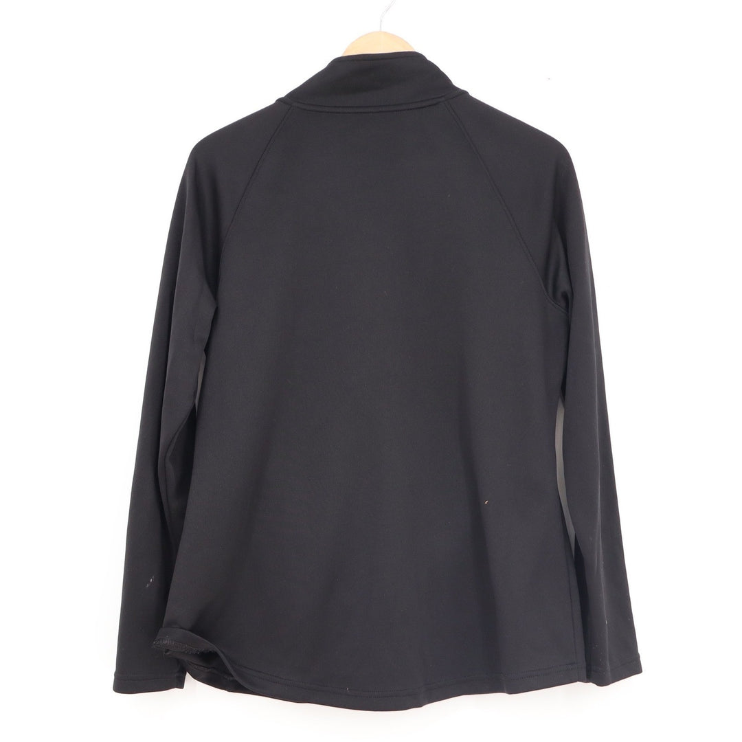 Avia Womens Black Quilted Quarter Zip Pullover Activewear Top Size L 12-14