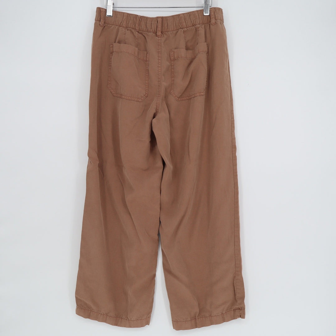 Sanctuary Brown Wide Leg Lyocell Utility Pants Elastic Back Medium