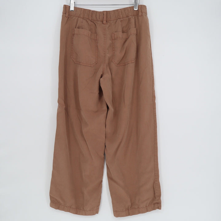 Sanctuary Brown Wide Leg Lyocell Utility Pants Elastic Back Medium