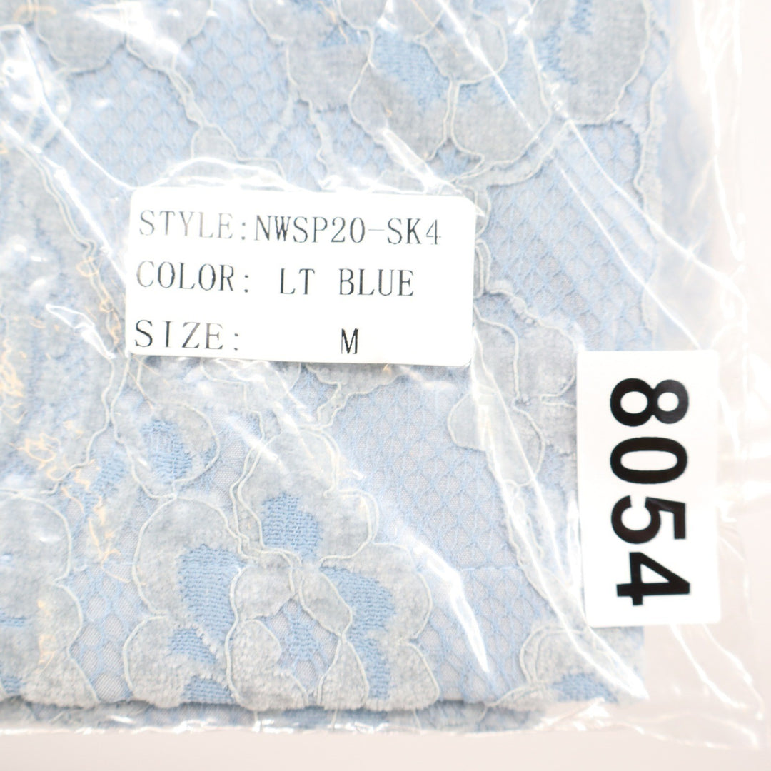 Naked Wardrobe Light Blue Floral Lace Mini Skirt Womens Medium