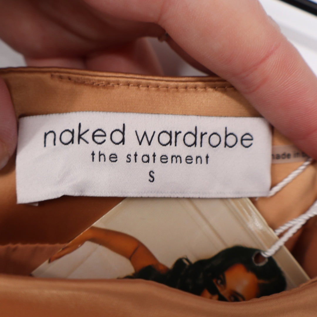 Naked Wardrobe The Statement Ruched Tube skirt Copper Bronze Small