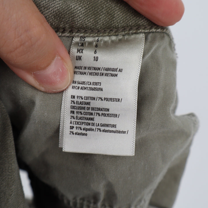 American Eagle Olive Green Super Super Stretch Raw Hem Denim Shorts Size 6