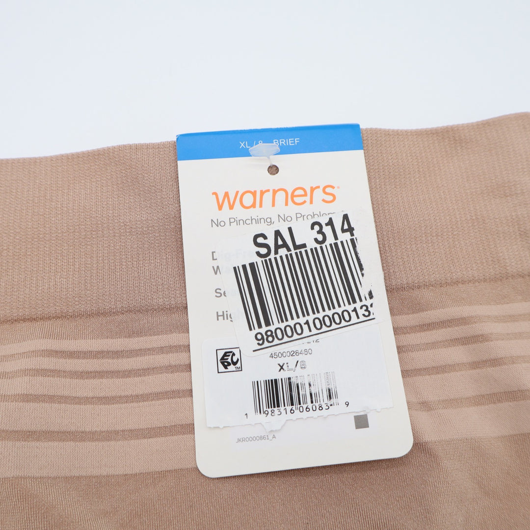 Warners No Pinching No Problems Seamless Brief Panty Womens XL Toasted Almond