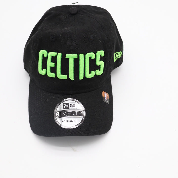 New Era 9TWENTY Boston Celtics NBA Hat Black Neon Green Adjustable