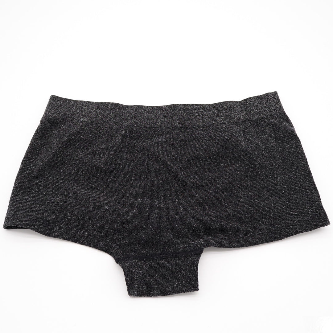 State of Day Intimates Seamless Shine Knit Boyshort Underwear Womens Small Black