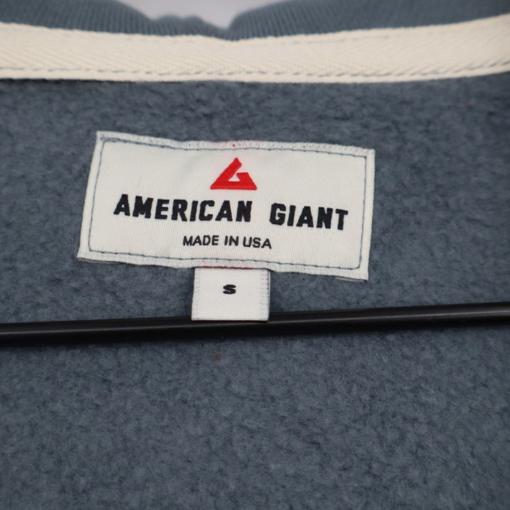 American Giant Hoodie Womens Small Teal Full Zip Cotton Lined Logo Drawstring