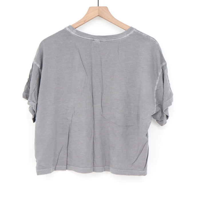 Old Navy Womens Gray Boxy Cropped Pocket T-Shirt Size L Relaxed Cotton Modal