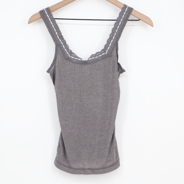 Intimately Free People Only You Tank Top Womens M Heather Grey Wide Strap Ribbed