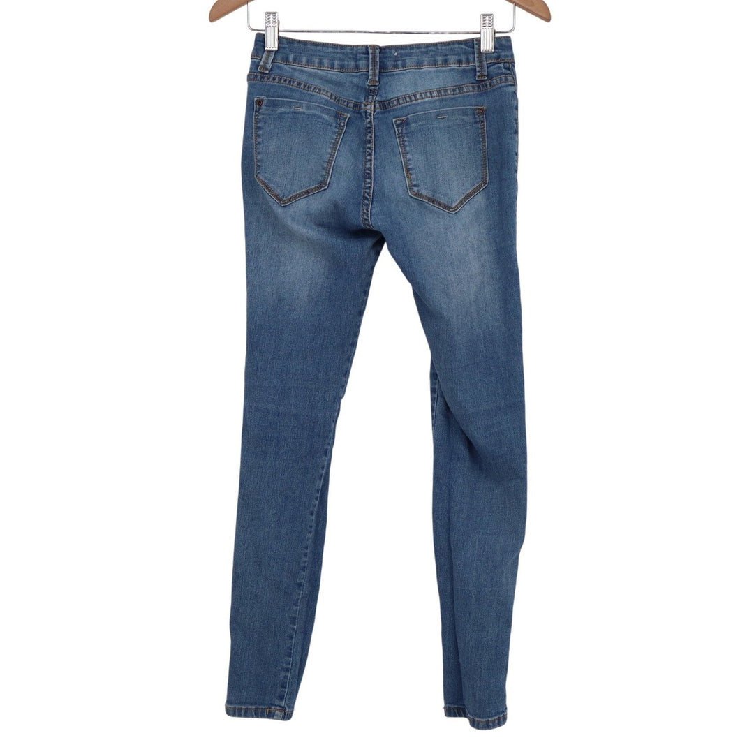 Encore Jeans Womens Skinny Fit Medium Wash Blue Denim