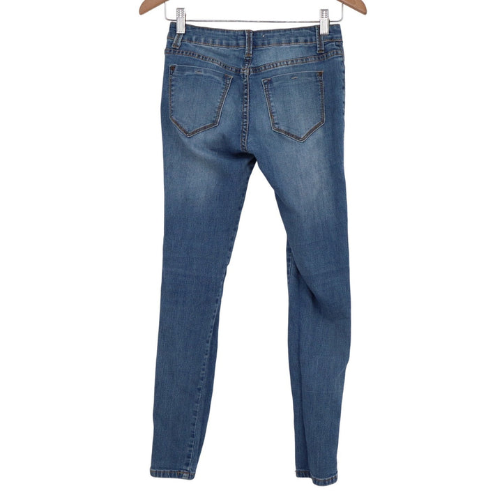 Encore Jeans Womens Skinny Fit Medium Wash Blue Denim